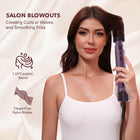 Mythsight StyleVibe 6-in-1 Hair Dryer & Blow Dryer Brush, Air Styler with Travel Bag, L/R Auto Wrap Curls, Fast Drying, Thermal Round Brush, Smooth Blowouts, Frizz-Free Volume, No Heat Damage
