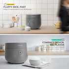 CUCKOO Rice Cooker 3 Cup Uncooked / 6 Cup Cooked, Modern Fuzzy Logic Rice Cooker Small with Delay Timer & Keep Warm Setting, Versatile Food Steamer for Cooking, Non-Stick Inner Pot, Gray (CR-0375FG)