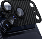 WSKEN for iPhone 17 Pro Camera Lens Protector, [Military Grade Shatterproof] [Strong Adhesion] Metal Aluminum Alloy Tempered Glass Camera Screen Protector for i, Crabon Fiber Texture