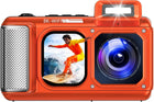 Maxmango V08 Pro 49FT Underwater Camera-8K 90MP WiFi Touchscreen Waterproof Digital Camera,2.8\'\' Dual-Screen Rugged Dustproof Shockproof Compact Point and Shoot Camera for Snorkeling-64GB &1800mAh