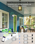 Inwa Outdoor Bluetooth Speakers, IPX5 Waterproof 400W Wall Mount Speaker, Powerful Bass Indoor/Outdoor Sound System, Wireless Sync Up to 100 Speakers, Suitable for Patio/Porch/Gazebo/Garage(Pair)