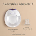 Lansinoh Discreet Duo Wearable Breast Pump, Hands Free Breast Pump, 4 Pumping Modes, 9 Levels Hospital Grade Suction, LED Display, Leak-Resistant Design, 2 Breast Flange Sizes Included: 24mm & 21mm (model #S32)