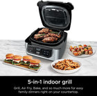 Ninja Foodi 5-in-1 4-qt. Air Fryer, Roast, Bake, Dehydrate Indoor Electric Grill (AG301), 10 x 10, Black and Silver