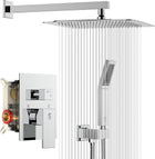 SR SUN RISE Shower System CA-F5043 Bathroom Luxury Rain Mixer Shower Combo Set Wall Mounted Rainfall Shower Head Faucet Polished Chrome 10 Inches