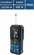 BOSCH GLM165-25G Blaze™ Green-Beam 165 Ft. Laser Measure, Laser Distance Measuring Tool