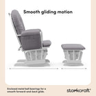 Storkcraft Hoop Custom Glider and Ottoman, White/Slate Gray Swirl