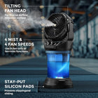 MISTFORE Portable Misting Fan with Remote,Mist Fan Portable for Outdoor/Indoor 2L Water Tank