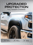 YHTAUTO Front & Rear Paintable Fender Flares w/Hardware Kit Compatible with 2002-2008 Dodge Ram 1500, 2003-2009 Ram 2500/3500 8 FT Long Bed, Factory Style Textured Black Wheel Flares Cover Protector