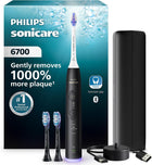 Philips Sonicare 6700 Series Electric Toothbrush - Next-Generation Sonicare Technology, Pressure Sensor, 9 Brushing Settings, SmarTimer, BrushPacer, 21-day Runtime, Travel Case, Black, HX7411/06