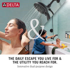Delta Faucet Albion 14 Series Single-Handle Tub and Shower Faucet Set, Chrome Shower Trim Kit with 4-Setting In2ition 2-in-1 Dual Hand Held Shower Head, Chrome T144855-I (Valve Not Included)