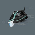 Rowenta Steam Force Stainless Steel Soleplate Steam Iron for Clothes 400 Microsteam Holes 1800 Watts Ironing, Fabric Steamer, Garment Steamer, Digital Display, Precision Tip DW9440