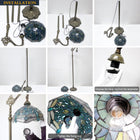 Tiffany Style Reading Floor Lamp Lighting W12H64 Inch 1E26 Green Wisteria Stained Glass Lampshade Antique Adjustable Arched Resin Base Foot Switch Easy Assemble S523 WERFACTORY Lamps Home Decoration