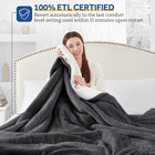 SEALY Electric Blanket King Size, Flannel & Sherpa Heated Blanket with 10 Heating Levels & 1-12 Hours Auto Shut Off, Fast Heating Blanket, Machine Washable, Grey, 100 x 90 Inch