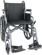 BIOS Living 22\ / 55.8 cm Phoenix Wheelchair, Foldable, Durable Steel Frame, Swing Away/Removable Footrests, Flip-Up PVC Armrests, Adjustable Seat Height, 300lbs / 136kg Capacity