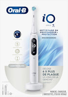 Oral-B iO Deep Clean + Protect Rechargeable Electric Toothbrush, White with Visible Pressure Sensor, 5 Cleaning Settings, 2 Min Timer, an iO Series 7 Toothbrush, 2 Replacement Brush Heads, and Charging Travel Case