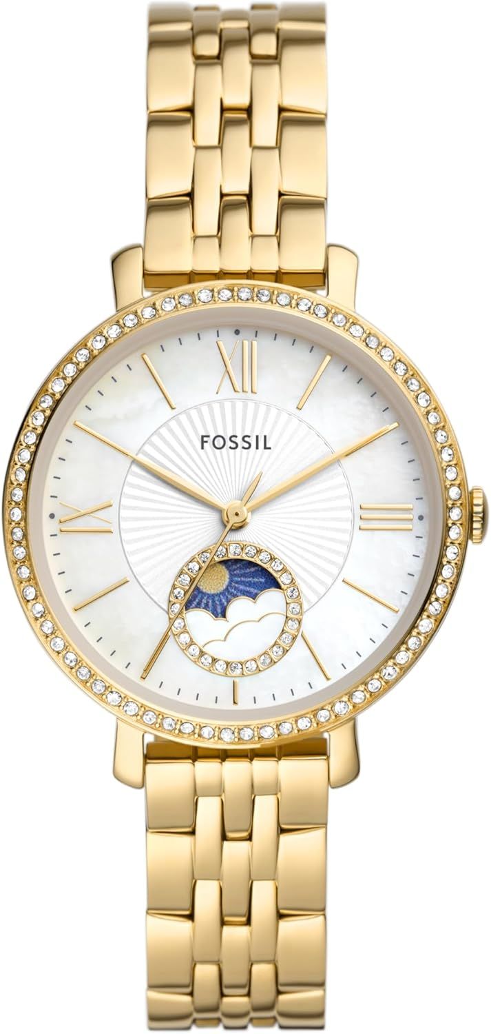 Fossil Women\'s Jacqueline Quartz Stainless Steel Dress Watch, Jacqueline Leather ES3793