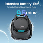 AIPER Scuba SE Cordless Pool Cleaner, Upgrade 95-Min Runtime, Smart Self-Parking, Pool Vacuum for Above-Ground Pools up to 860 Sq.ft, Black