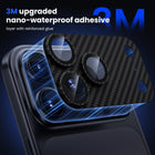 WSKEN for iPhone 17 Pro Camera Lens Protector, [Military Grade Shatterproof] [Strong Adhesion] Metal Aluminum Alloy Tempered Glass Camera Screen Protector for i, Crabon Fiber Texture