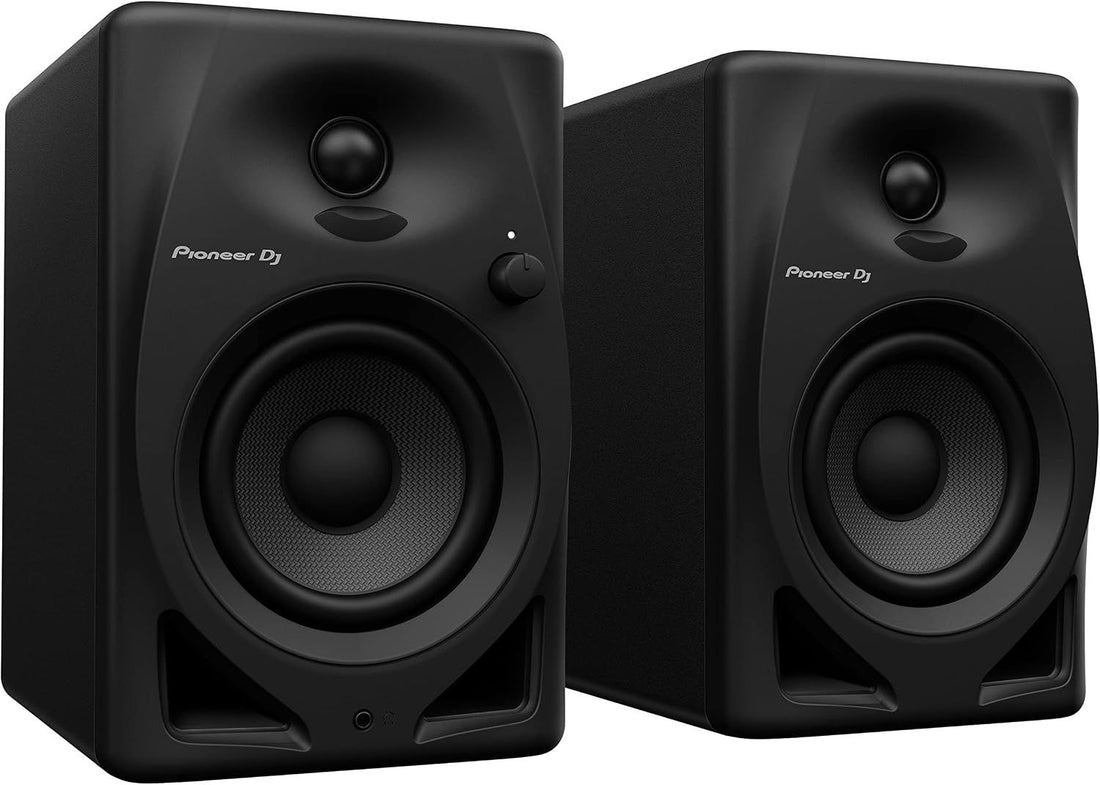 Pioneer DJ 4-inch Desktop Active Monitor Speaker - Black (DM-40D) | Desk-friendly monitoring, 4-inch active pair, DJ and Production modes, RCA/3.5 mm inputs, no amp needed