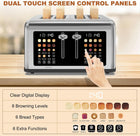4 Slice Toaster Touch Screen, Stainless Steel Toasters Digital Timer, Dual Control Panel Toasters, 8 Shade Settings 6 Bread Types for Bagel, Cancel, Defrost 1650W Stainless Steel