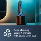 Philips Shaver Series 9000, Wet and Dry Electric Shaver, with Lift & Cut Shaving System and SkinIQ Technology, Pop-up Trimmer, Cleaning Pod, and Travel Case, Ice Blue, Model S9982/50