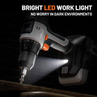 Litheli 20V Cordless Drill Driver, Electric Power Drill with 2 Variable Speed Settings, 1/2 Inch Keyless Chuck, 21+1 Clutch Settings with Maximum Torque of 443 in-lbs