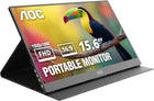 AOC 16T20 Portable Monitor 15.6\ FHD 1080p IPS Display, USB-C Portable Laptop Screen, Mini HDMI, Built-in Speakers, Travel Monitor with Smart Cover, Compatible with Laptops, MacBook, PS5, Xbox