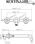 Wall Mount Tub Filler,Two Handle Bathtub Wall Faucet,Extra Long Spout Reach with High Water Flow,Brass Rough in Valve Included,Gold Brushed