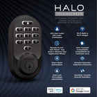 Weiser Halo Matte Black WiFi Smart Lock, Keyless Entry Door Lock, Touchpad Keypad Door Lock, Amazon Alexa & Google Assistant/Google Home Compatible, Deadbolt Lock, Smart Locks for Entry Door
