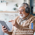Dytole Wireless Headphones for TV, TV Headphones Wireless for Seniors, Versatile Charging Dock with Transmitter, Instant Audio Sync, 65-Hour Battery Life, Ideal Gift for Parents & Seniors