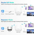 DBIT AC1200 Gigabit WiFi Router, 2.4GHz + 5GHz Dual Band MU-MIMO, 4x1000Mbps Ethernet Ports, 4x5dBi Antennas, Router/AP/Repeater Modes, EasyMesh, Compatible with ISPs