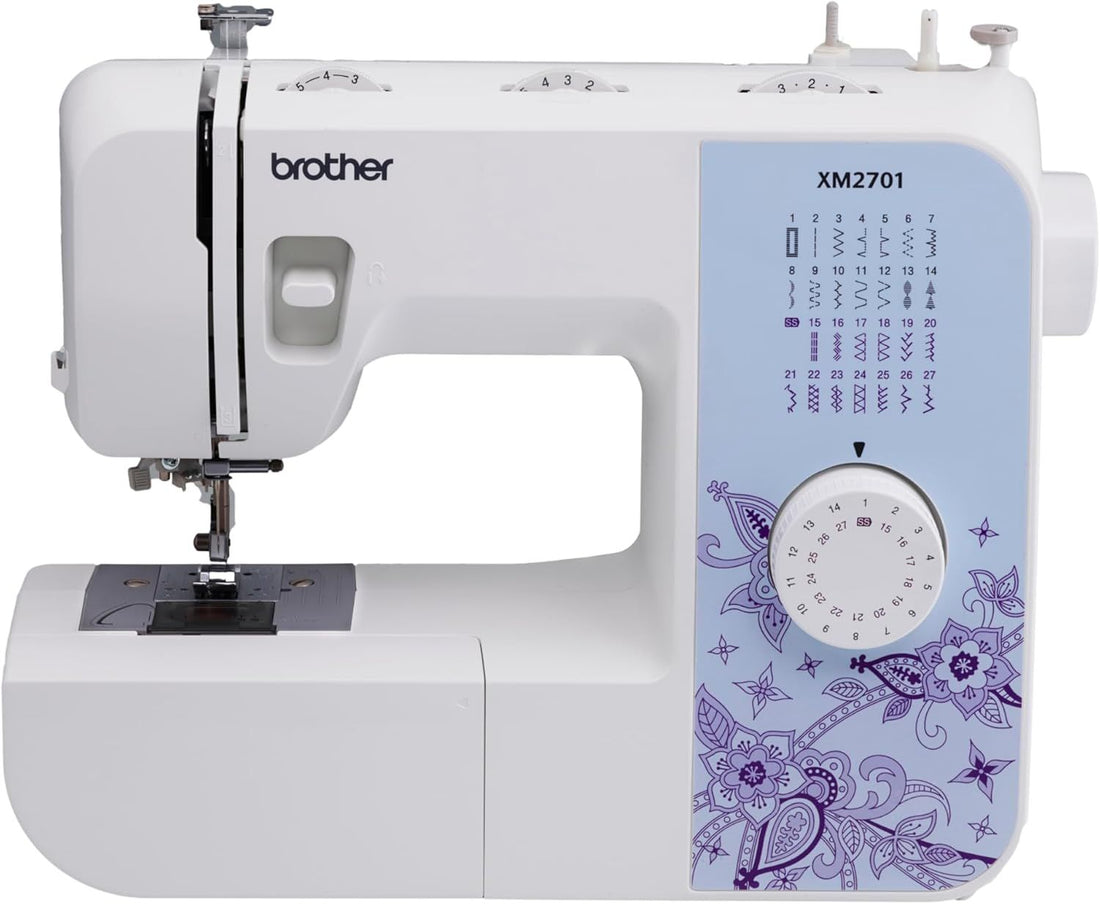 Brother XM2701 Lightweight, Full-Featured Sewing Machine with 27 Stitches, 1-Step Auto-Size Buttonholer, 6 Sewing Feet, and Instructional DVD