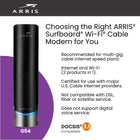 ARRIS (G54) - Cable Modem Router Combo - Fast DOCSIS 3.1 Multi-Gigabit & BE 18000 WiFi 7 Comcast Xfinity, Cox, Spectrum Quad-Band 1, Up to 18 Gbps Max Speed