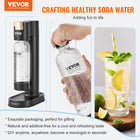VEVOR Sparkling Water Maker, Soda Maker Machine for Home Carbonating, Seltzer Water Starter Kit with BPA-free 1L PET Bottle, 2 CO2 Cylinders, Compatible with Mainstream Screw-in 60L CO2 Cylinder
