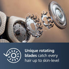 Philips Shaver Series 9000, Wet and Dry Electric Shaver, with Lift & Cut Shaving System and SkinIQ Technology, Pop-up Trimmer, Cleaning Pod, and Travel Case, Ice Blue, Model S9982/50