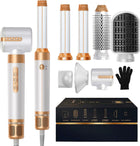 7 in 1 Hair Dryer Brush, Powerful Blow Dryer Brush with Auto- Wrap Curler, Detachable Fast Drying, Volumizing, Curling, Straightening, Ionic Hair Dryer with Diffuser, Hair Styling Tools Storage Case