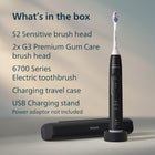 Philips Sonicare 6700 Series Electric Toothbrush - Next-Generation Sonicare Technology, Pressure Sensor, 9 Brushing Settings, SmarTimer, BrushPacer, 21-day Runtime, Travel Case, Black, HX7411/06