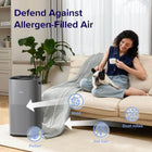 LEVOIT Air Purifiers for Home Large Room, Covers up to 3175 Sq. Ft, Smart WiFi and PM2.5 Monitor, H13 True HEPA Filter Removes 99.97% of Particles, Pet Allergies, Smoke, Dust, Alexa Control, Gray