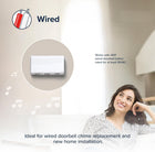 Heath Zenith Wired Mechanical Doorbell Chime, White, Plastic, Wired, 2 Tunes, Vertical, Horizontal, 80 dB, Button Not Included