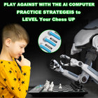 LC2B Advanced Electronic Chess Set with ELO 2200+ Engine & Talking AI Tutor, Comfortable Size Electronic Chess Board Perfect for Chess Lovers, Smart Computer Chess Game Set with Strong Magnet(Silver)
