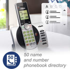 VTech DECT 6.0 3-Handset Cordless Phone with ITAD, CID, Backlit Keypads and Screens, Full Duplex Handset Speakerphones, Call Block Silver/Black, CS6929-3