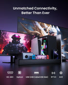Sound Bar with Subwoofer for TV Computer Speakers for Desktop PC MEREDO 3.1CH Soundbar Surround Sound System Small Gaming RGB Sound Bars HD-ARC/AUX/Optical/BT 5.3/USB 5EQ Modes Treble & Bass Adjust
