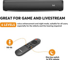 Wohome 2.1ch Small Sound Bars for TV with 6 Levels Voice Enhancement, Built-in Subwoofer, 16 Inches Bluetooth 5.3 Soundbar Speakers with Optical/AUX/USB Connection, S100 (Light Black)