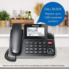 Panasonic DECT 6.0 2-in-1 Corded/Cordless Phone with Answering Machine, Advanced Call Block (1,000 numbers), and Talking Caller ID - 2 Cordless Handset - KX-TGF872CB (Black)