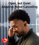Edifier LolliClip Open-Ear True Wireless Earbuds, Bluetooth 5.4, Hi-Res LDAC, Adaptive ANC, Health Monitoring, Spatial Audio, Interchangeable Design, Multipoint, App Control, IP56, Black