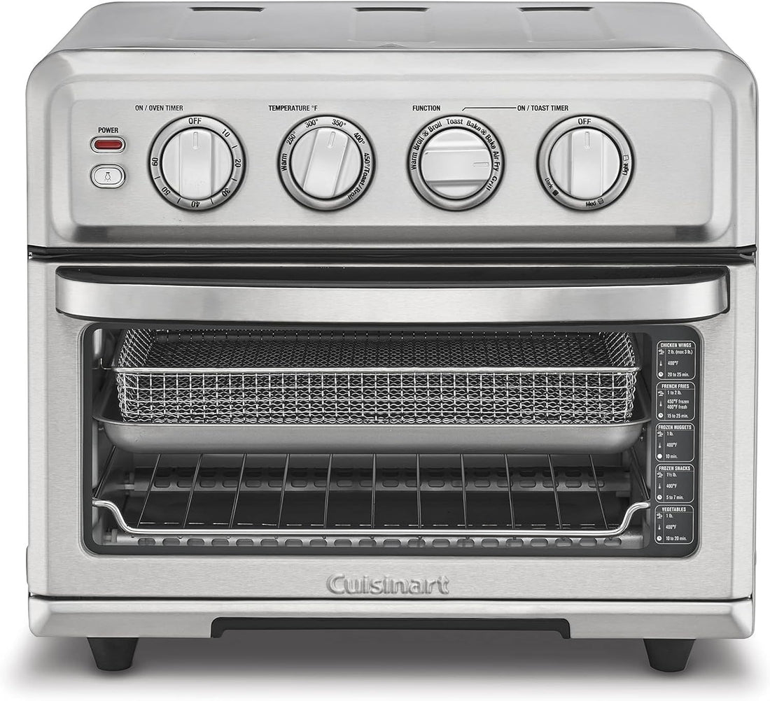 Cuisinart Air Fryer + Convection Toaster Oven, 8-1 Oven with Bake, Grill, Broil & Warm Options, Stainless Steel (TOA-70C)
