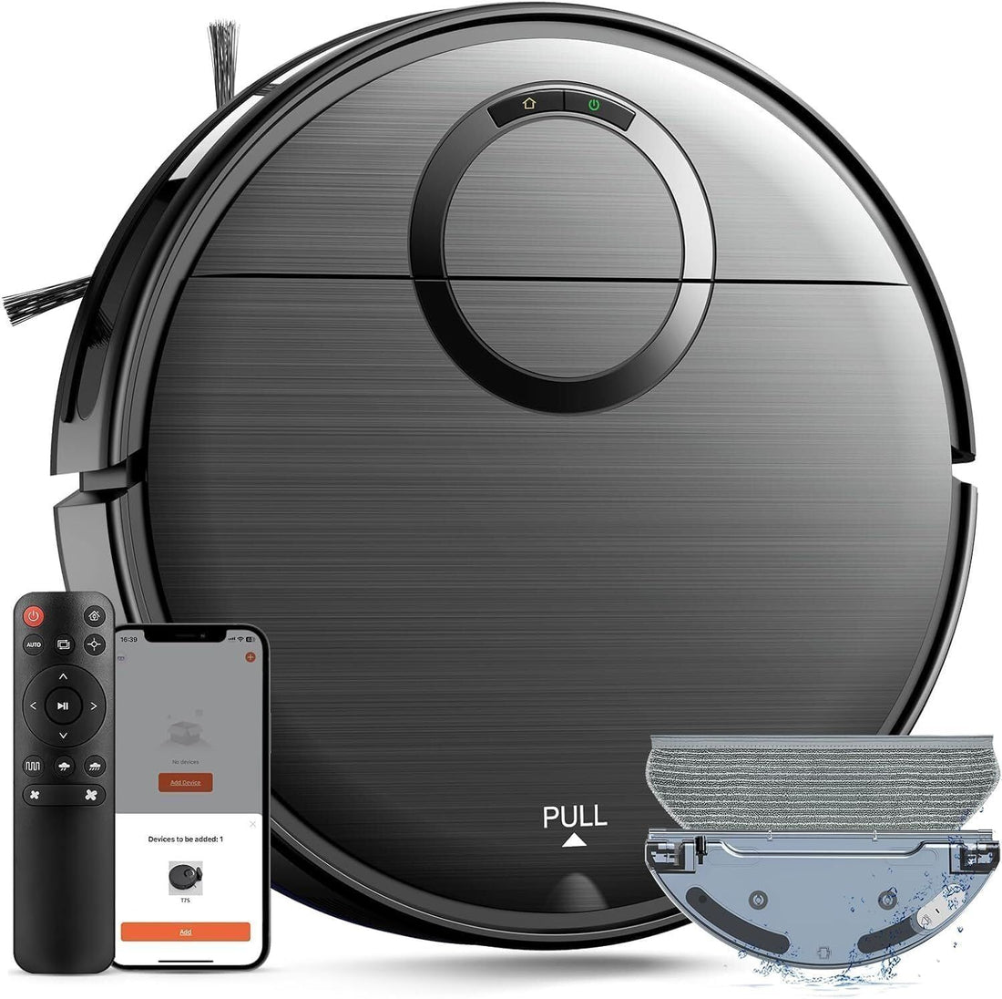Robot Vacuum and Mop Combo, 2 in 1 Mopping Robot Vacuum Cleaner with Schedule, Wi-Fi/App/Remote, 2000Pa Max Suction, Self-Charging Robotic Vacuum, Slim, Ideal for Hard Floor, Pet Hair
