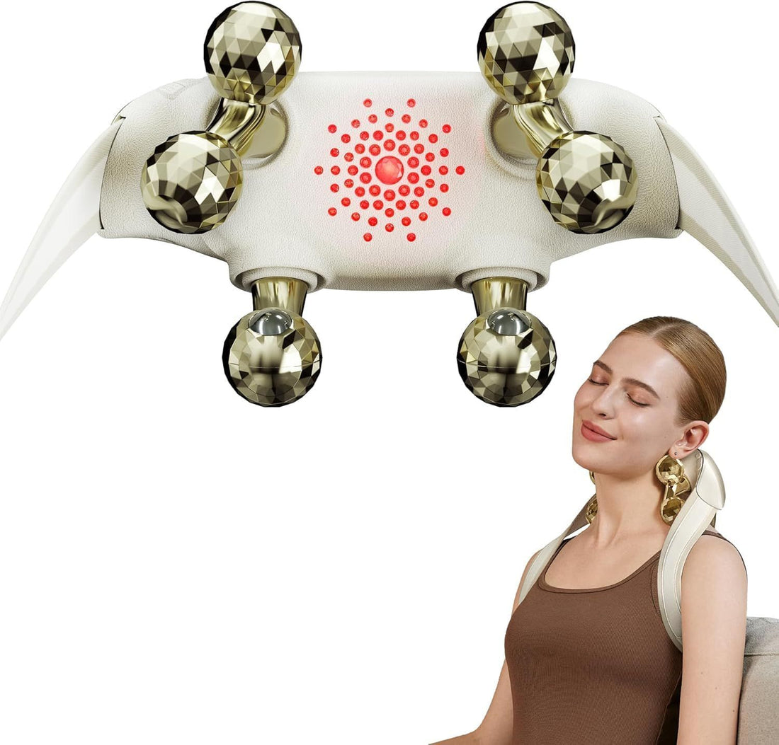 SKG Neck Massager for Pain Relief Deep Tissue Eligible Shiatsu Neck and Shoulder Massger with Heat, Gifts for Men and Women Birthday