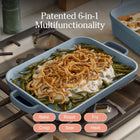 Our Place Mini Griddle Pan – 1.9L Nonstick Ceramic Sheet Pan & Stovetop Griddle with Handles | Toxin-Free Cast Aluminum | Oven Safe up to 232°C | Compatible with All Cooktops | Blue Salt