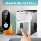 EUHOMY Nugget Ice Makers Countertop, Pebble Ice Maker Machine with 35lbs/24H Soft Ice, Self-Cleaning Sonic Ice Maker with Ice Scoop&Basket for Home/Kitchen/Office(Stainless Steels)